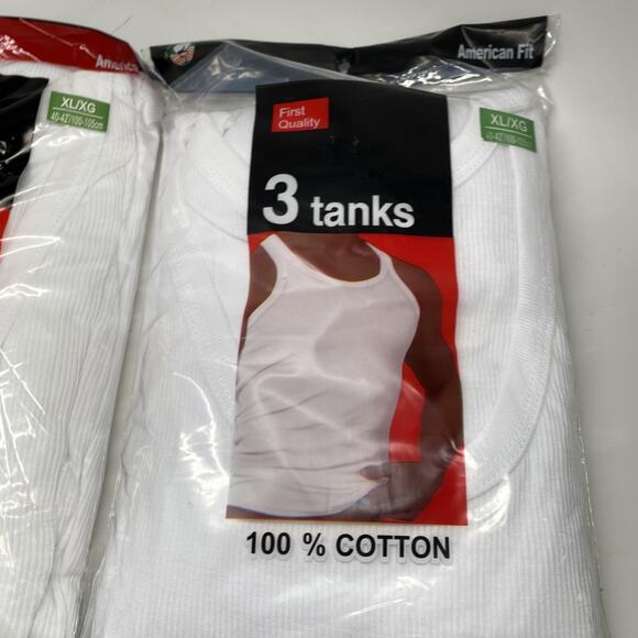100% Cotton First Quality A-Shirt 6 Tanks Size Extra Large American Fit New - Picture 3 of 4